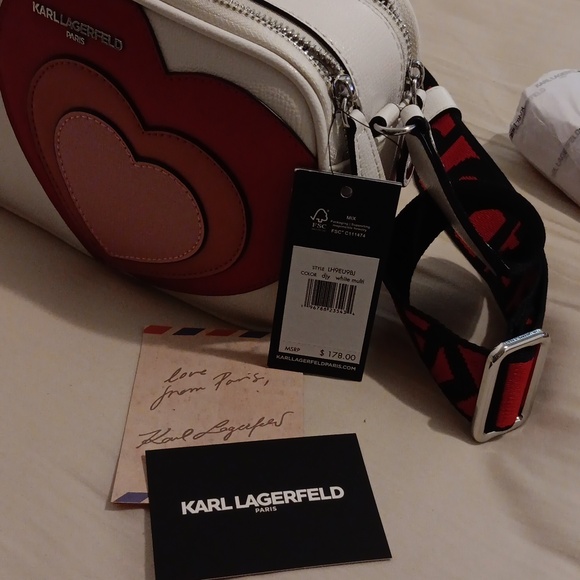 LOW START Karl Lagerfeld Paris Double Zipper w/ Guitar Strap NWT - Picture 3 of 8
